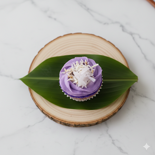 Ube Cheese Macapuno Cupcake